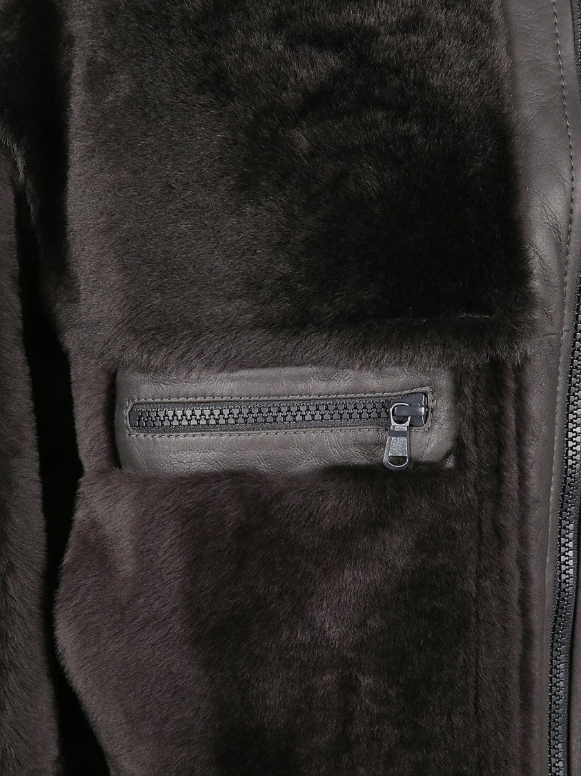Brunello Cucinelli Shearling Jacket With High Neck