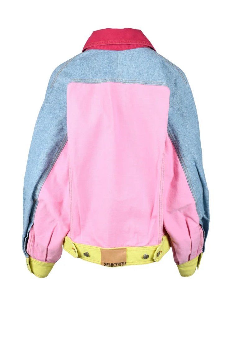 Semi Couture Multicolore Patchwork Jacket With Artistic Design