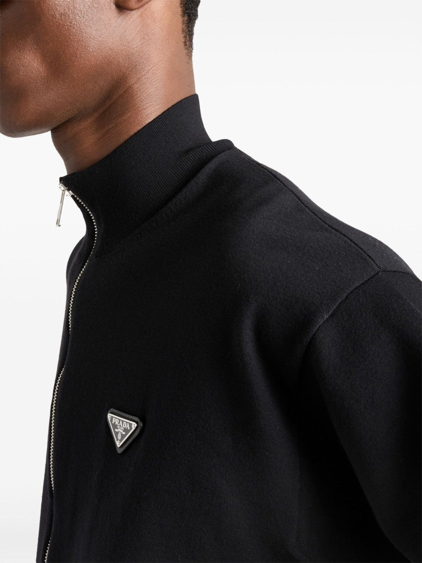Prada Black Cardigan Overfit Virgin Wool Cardigan