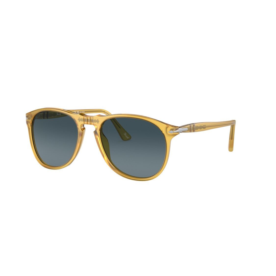 Persol 0Po9649s Translucent Amber Acetate Sunglasses With Round Shape