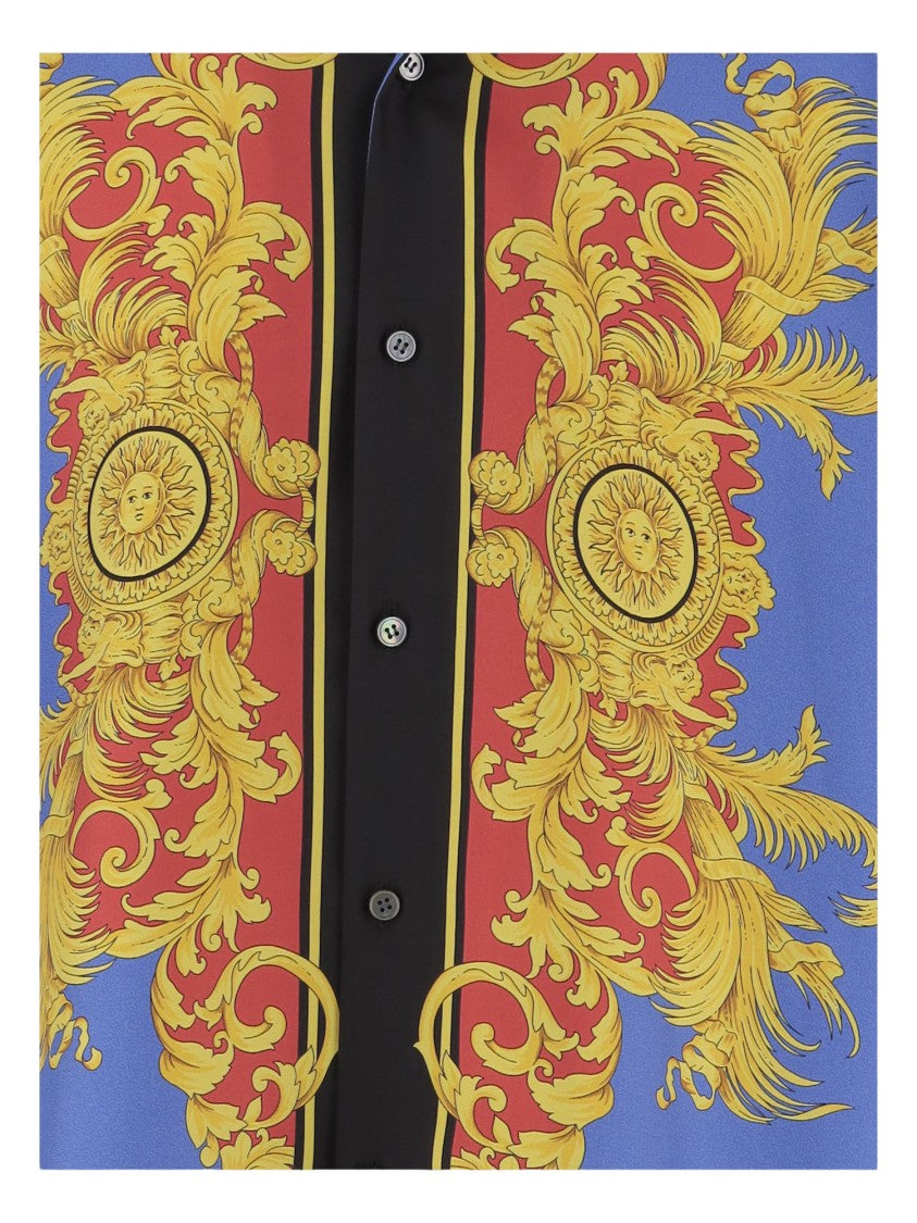 Versace Multicolor Silk Twill Shirt
