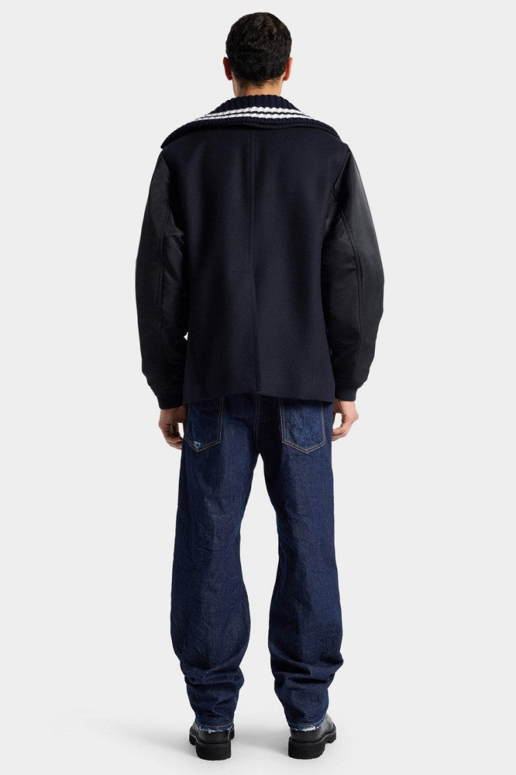 Dsquared2 Dark Blue Elastic Waistband Straight-Leg Jeans