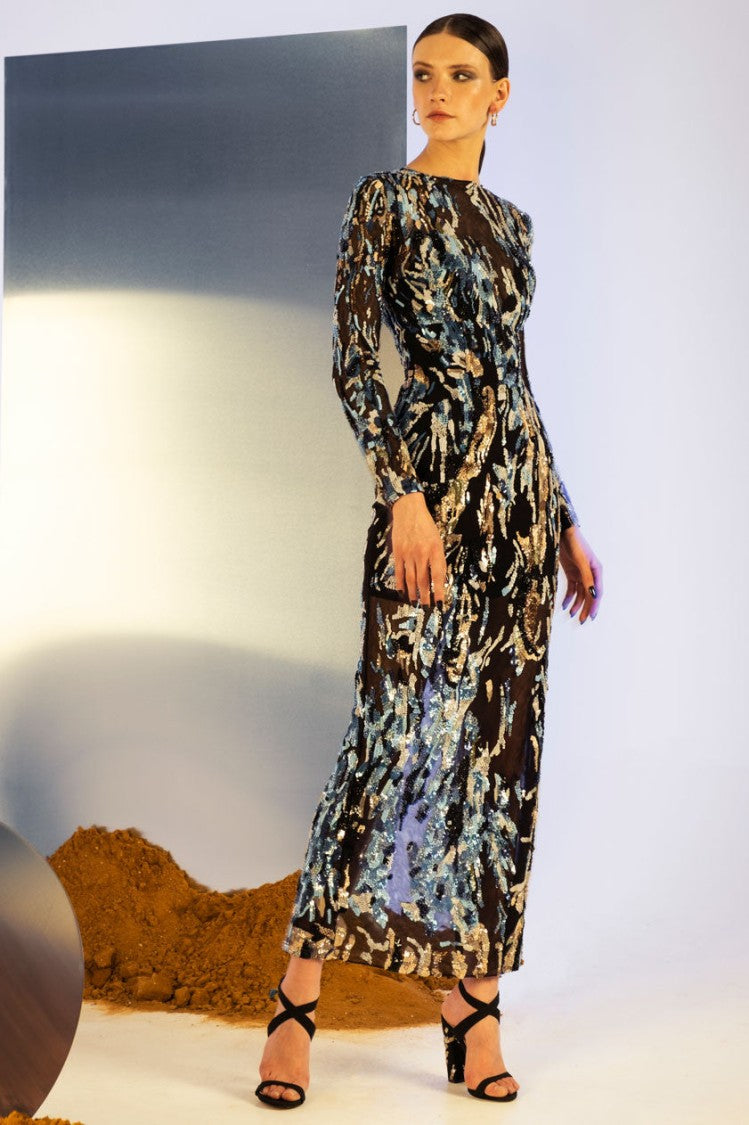 Saiid Kobeisy Fitted Beaded Tulle Dress