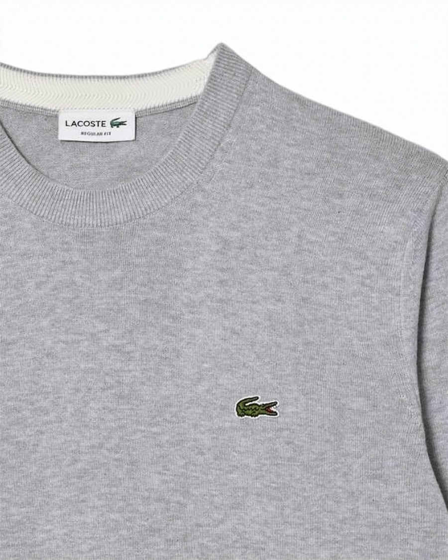 Lacoste Classic Crew Neck Sweater With Ribbed Cuffs
