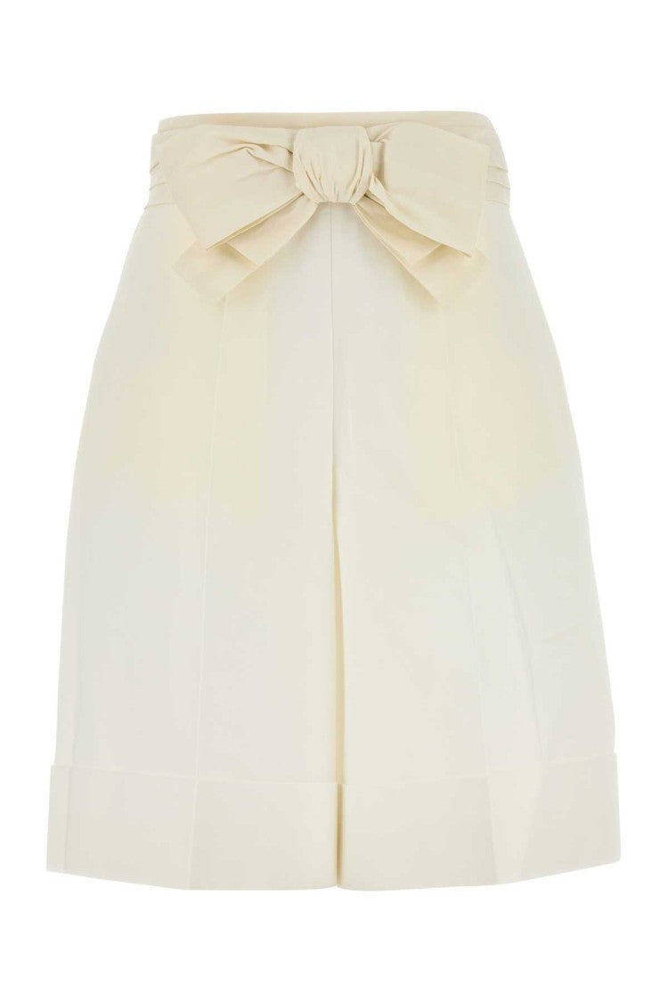 Valentino Garavani White Cotton Blend Bermuda Shorts