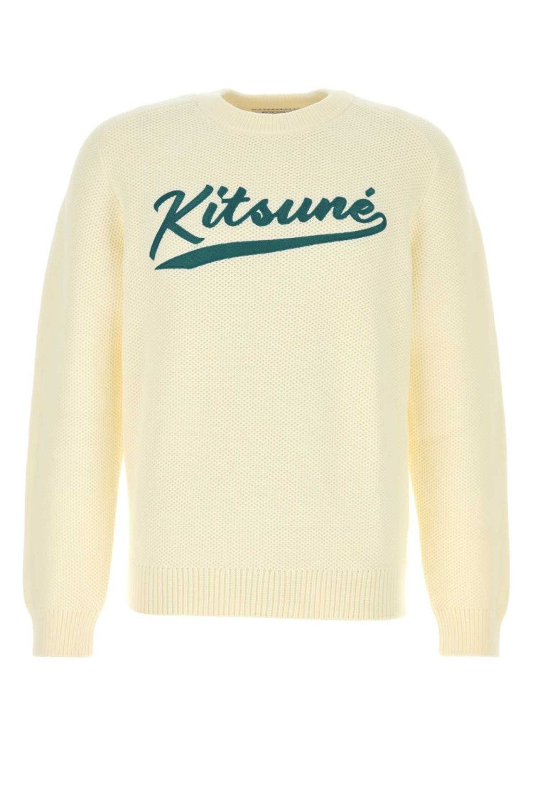 Maison Kitsuné Ivory Cotton Blend Sweater