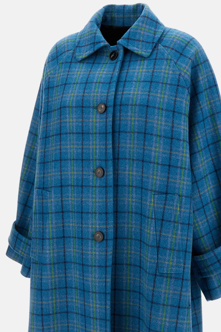 Alberto Biani Sleek Tailored Coat In Clear Blue