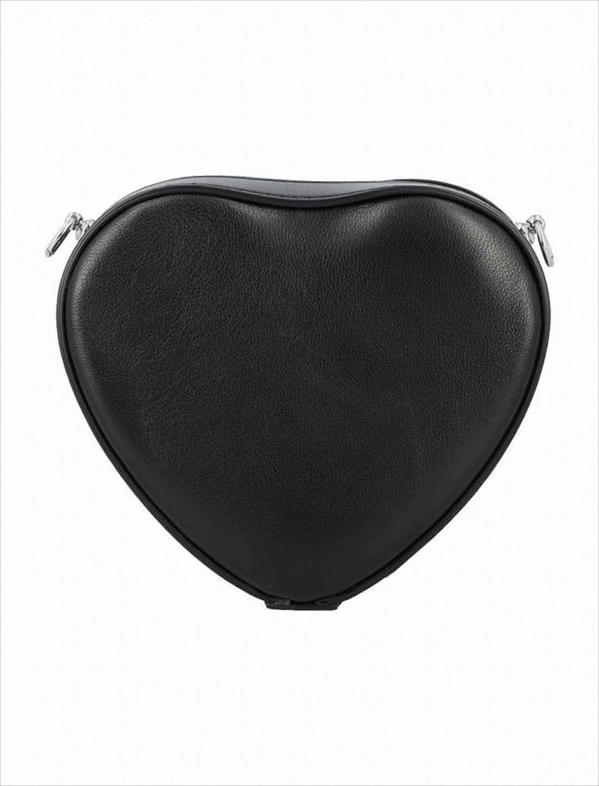 Vivienne Westwood Heart-Shaped Lambskin Shoulder Bag With Metallic Emblem