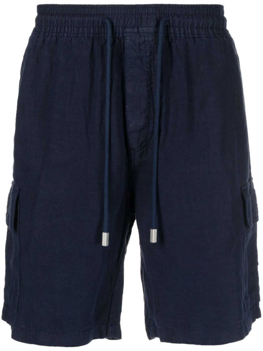 Vilebrequin Overdyed Linen Bermuda Shorts With Cargo Pockets