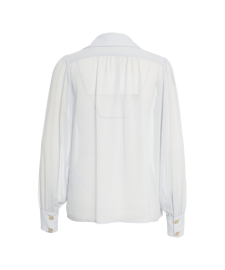Elisabetta Franchi Fluid Blouse With Golden Chain Detail