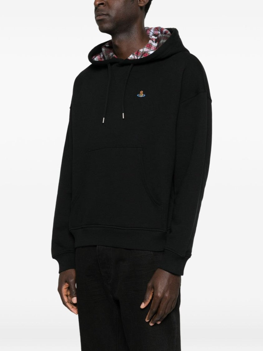 Vivienne Westwood Black Drawstring Hooded Pouch Pocket Hoodies