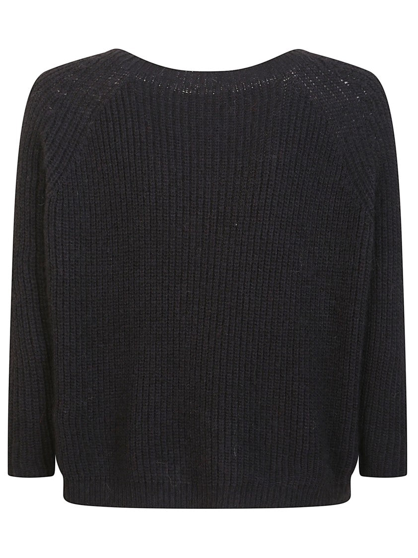 Max Mara Ribbed Mohair Blend Sweater With Relaxed Raglan Sleeves
