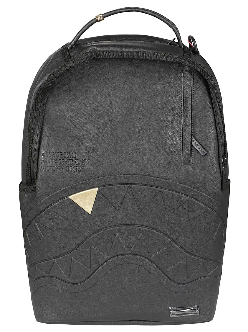 Sprayground Embossed Black Pvc Shark Tooth Backpack