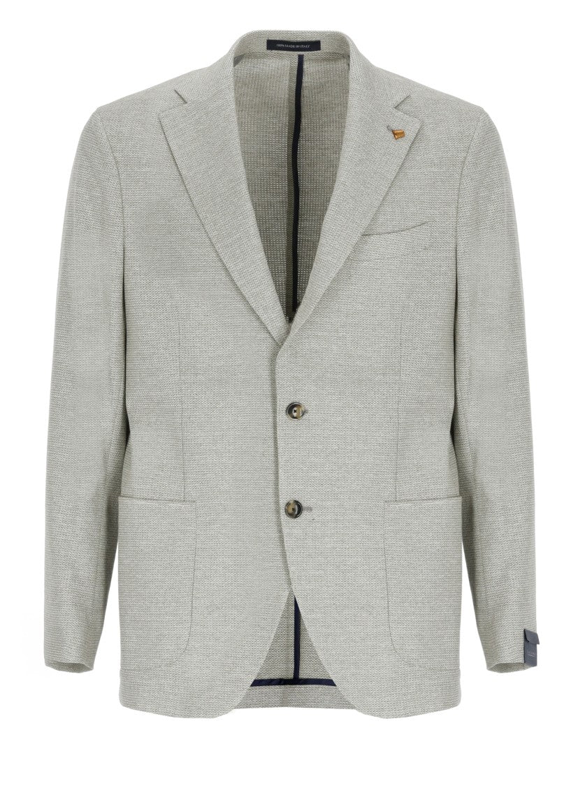 La Torre Red Green Micro Pattern Cotton Jacket