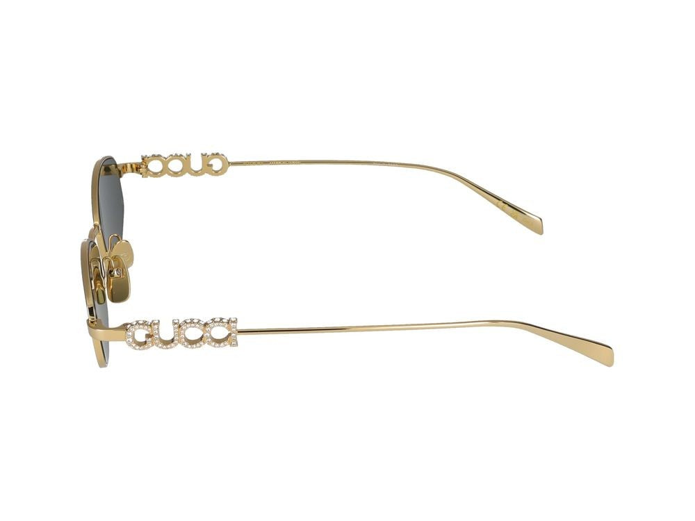 Gucci Gold Distinctive Grey Lenses Metal Sunglasses
