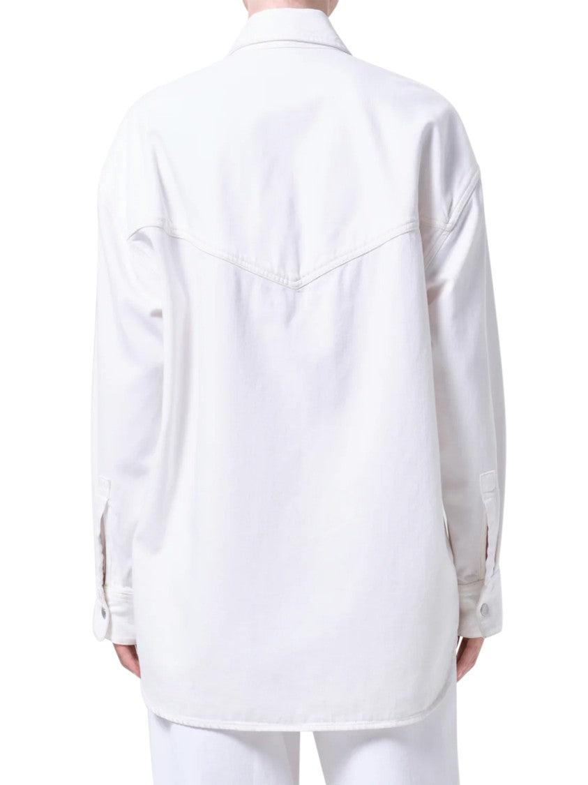 Agolde Relaxed Fit Oversized Milkshake Shirt With Snap Buttons
