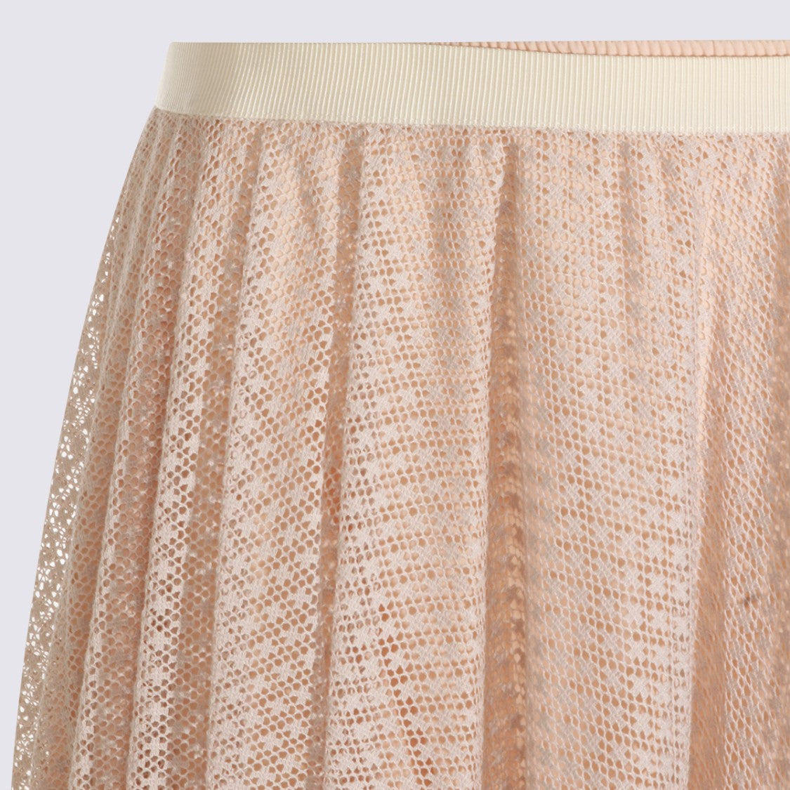 Fabiana Filippi Flowing Lace Overlay Midi Skirt With Scalloped Hemline