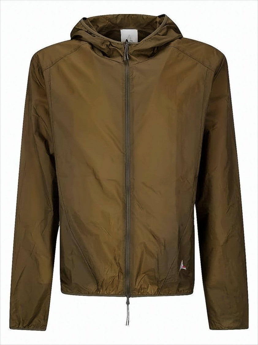 Roa Slightly Cropped Lightweight Brown Jacket With Hood