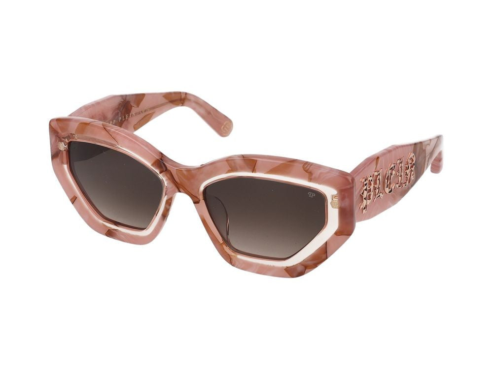 Philipp Plein Sunglasses Spp099m 06Z8 Opal Pink+Marbled Pink 55/18/140