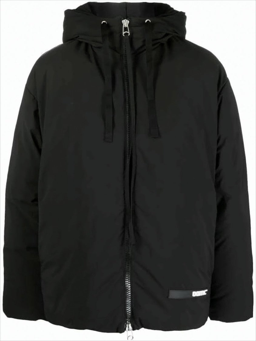 Oamc Boxy Black Padded Jacket With High Collar