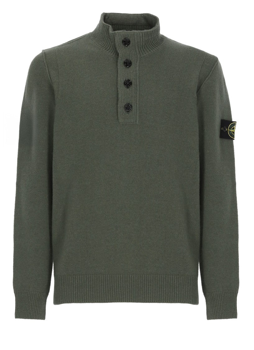 Stone Island High Neck Wool Sweater