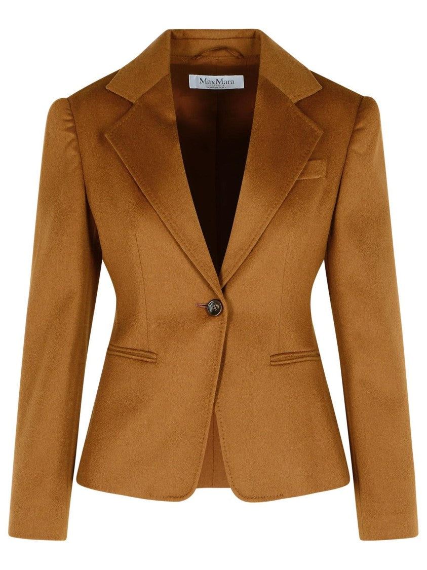 Max Mara 'Glenn' Short Jacket In Camel Leather Drap
