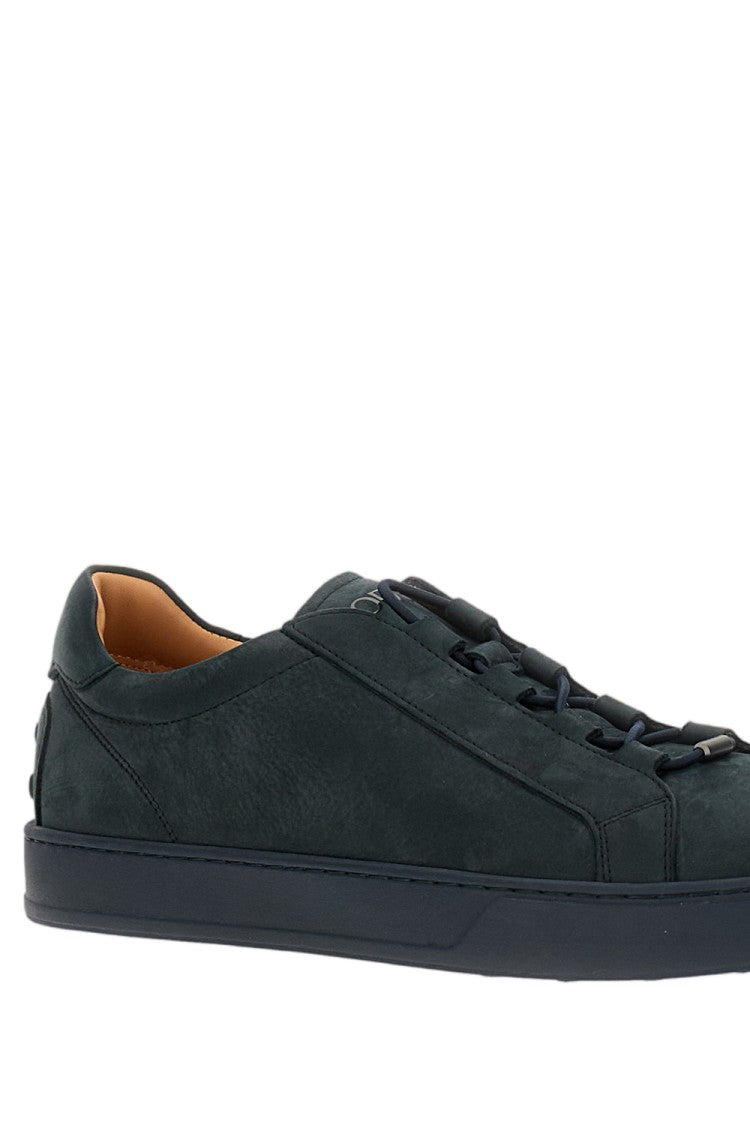 Tod's Blue Nabuk Velvet Calfskin Nubuck Sneakers