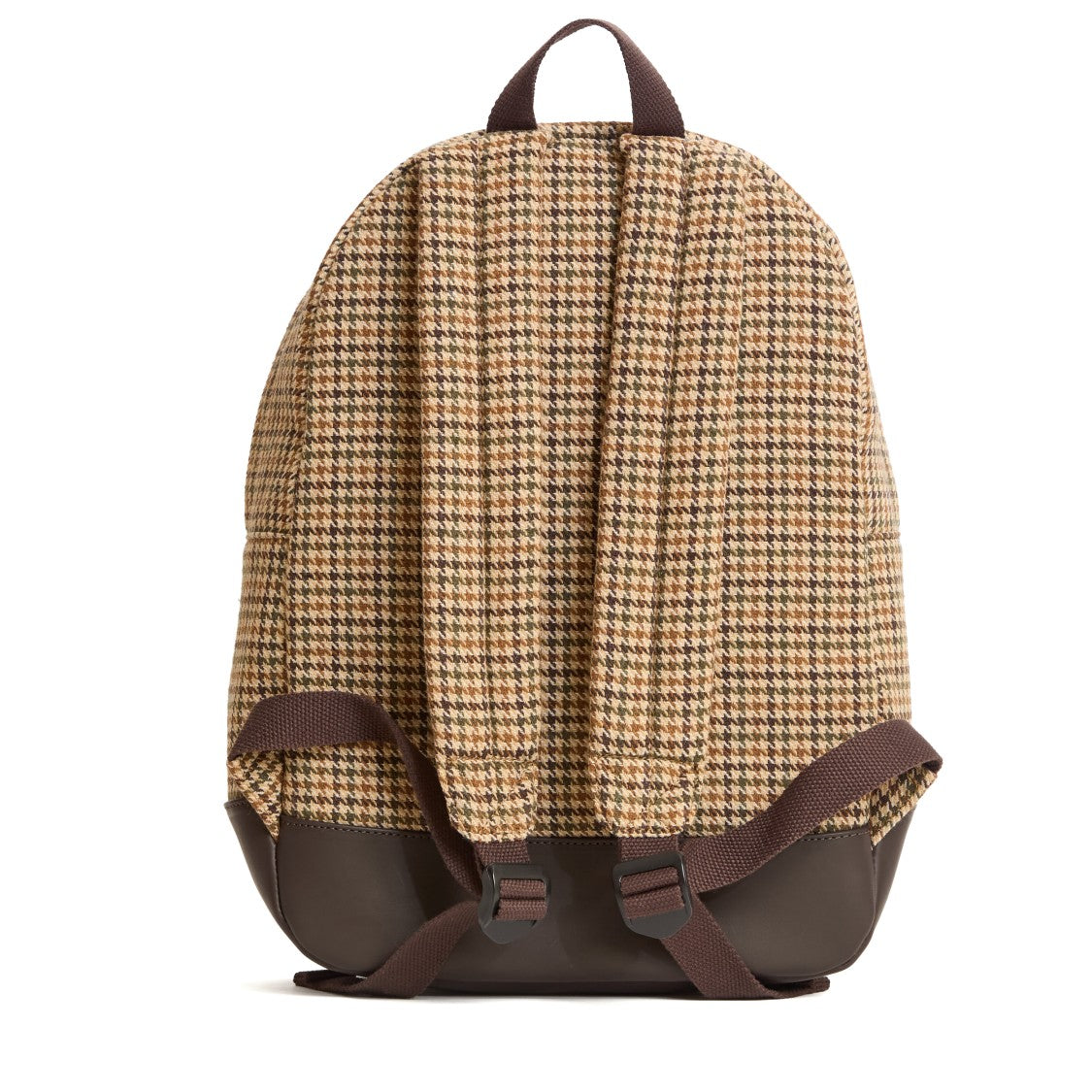 Mc2 Saint Barth Pied De Poule Wool Backpack With Leather Accents