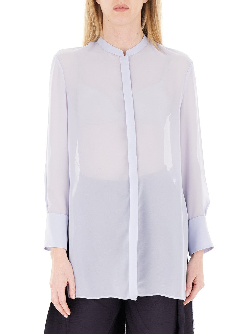 Emporio Armani Maxi Techno Georgette Long Sleeve Shirt