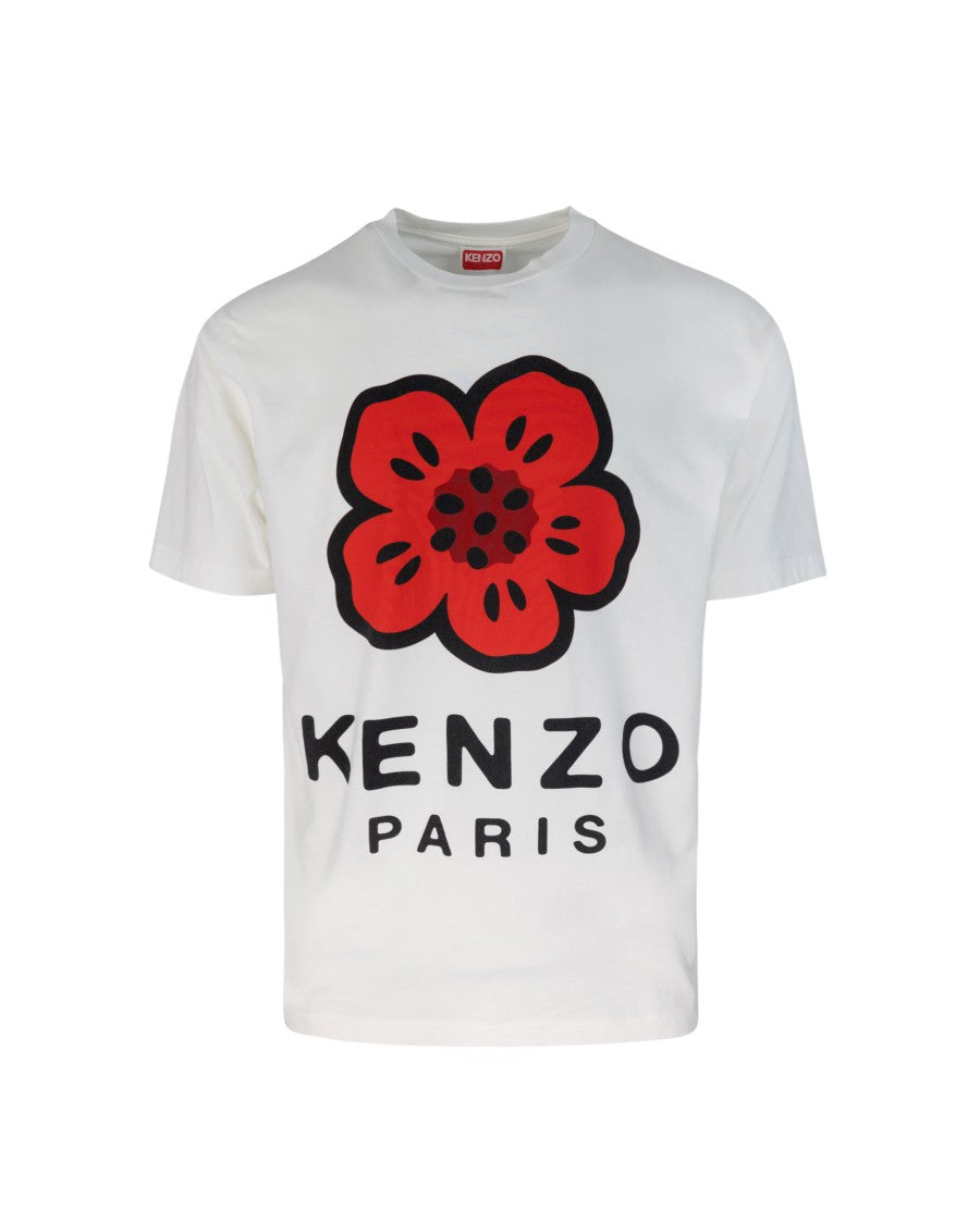 Kenzo White T-Shirt With Boke Flower Print