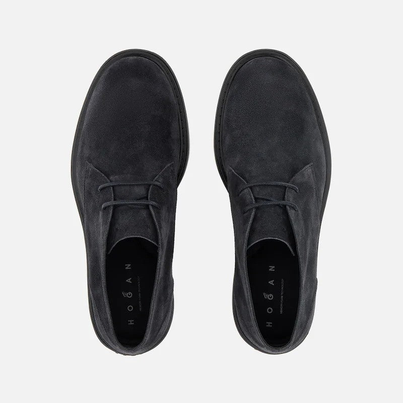 Hogan Minimalist Smooth Suede Ankle Boots