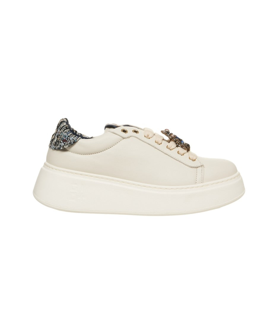 Gio+ Smooth Leather Sneakers With Distinctive Plateau Sole