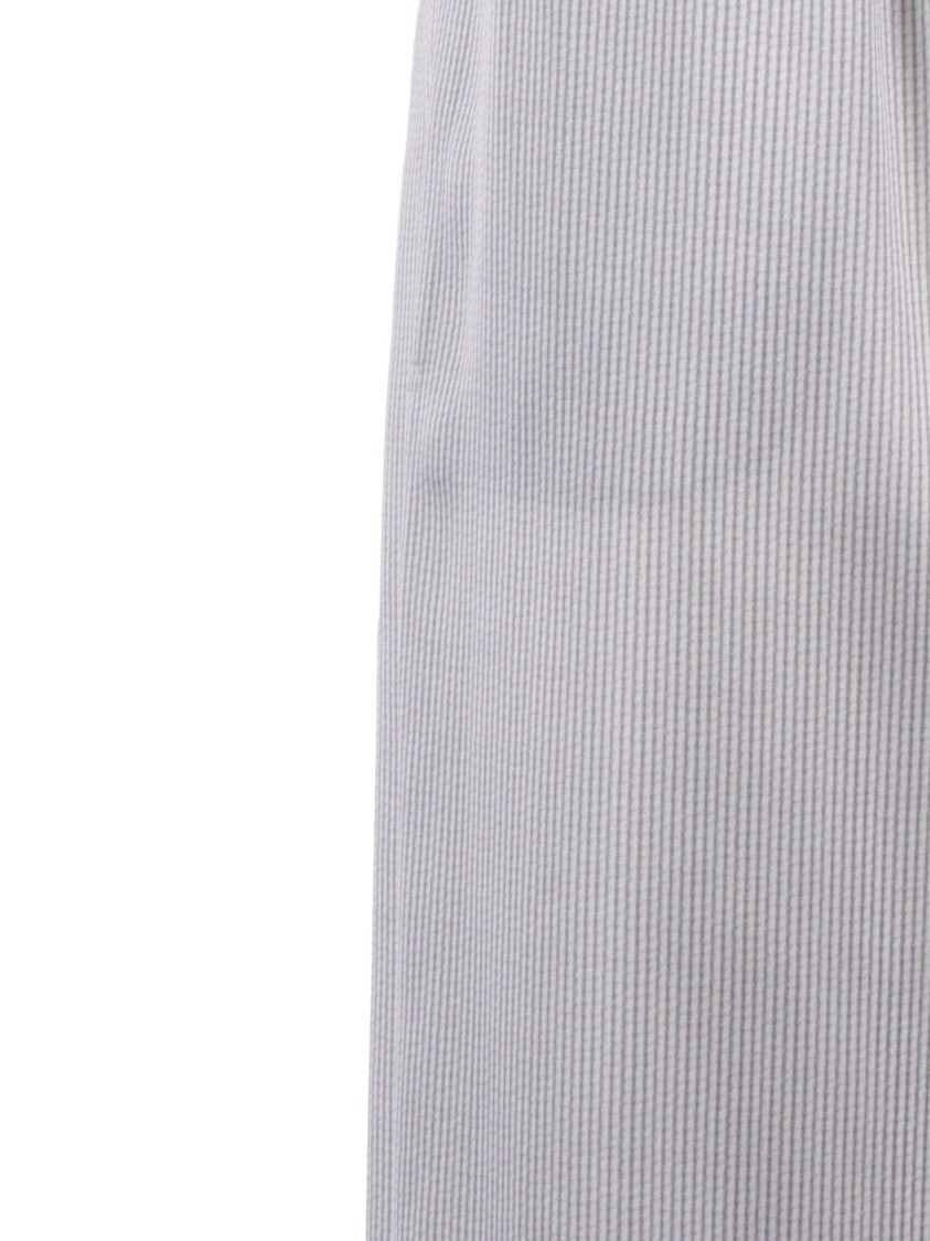 Emporio Armani Elastic Waist Textured Straight-Leg Pants