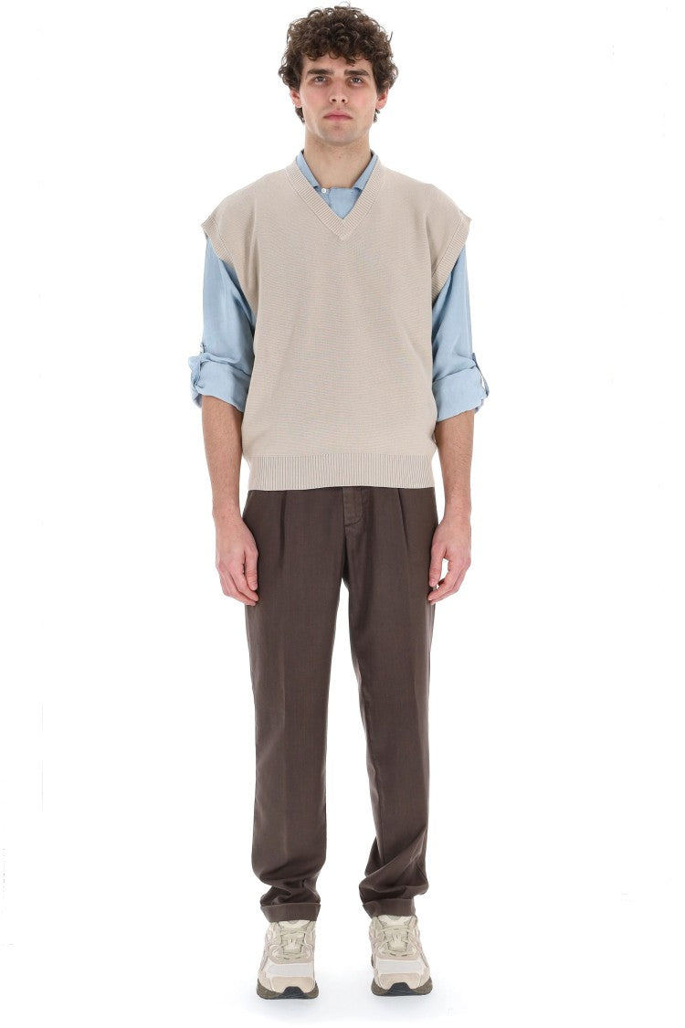 Roberto Collina V-Neck Cotton Gilet