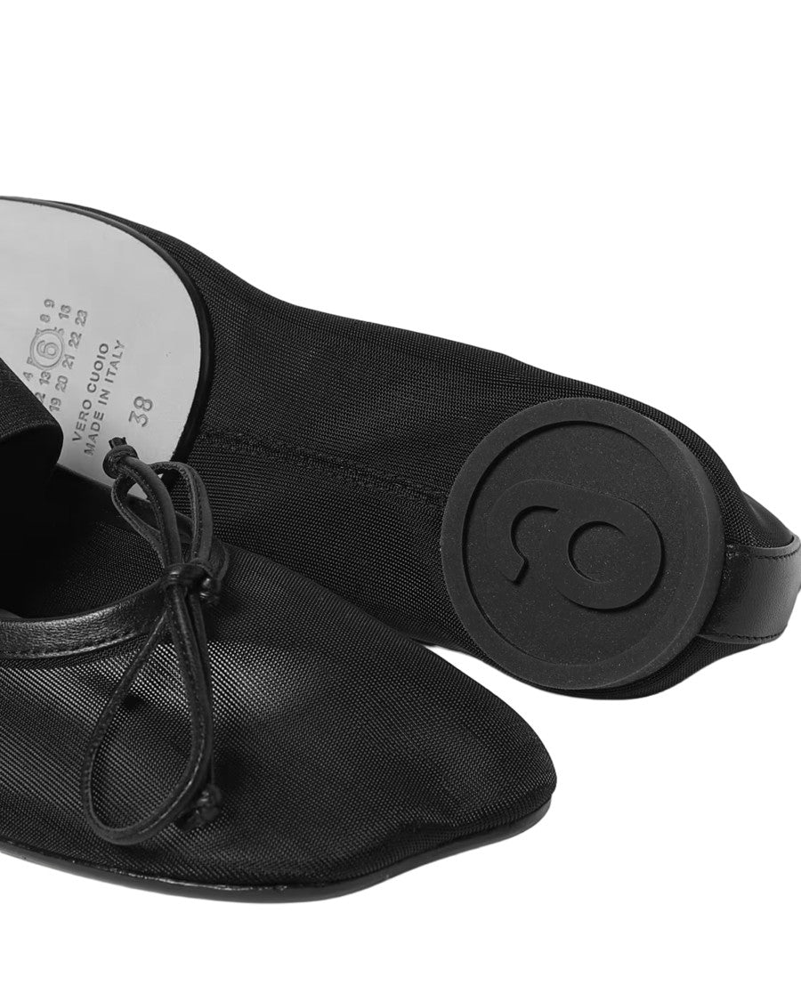 Mm6 By Maison Margiela Ballet Flats In Transparent Mesh With Anatomical Square Toe