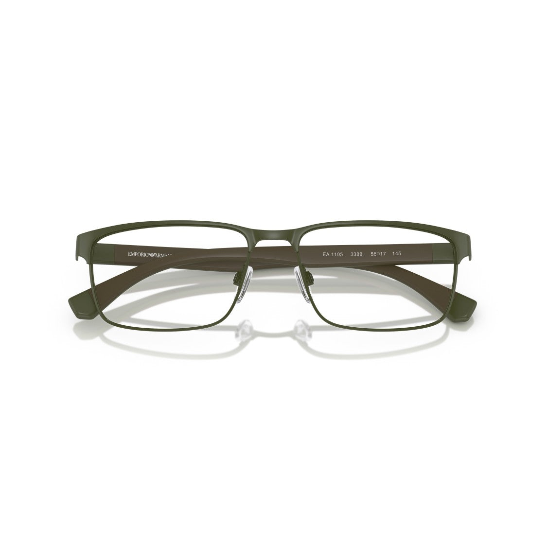 Emporio Armani 0Ea1105 Rectangular Matte Metal Eyeglasses With Adjustable Nose Pads