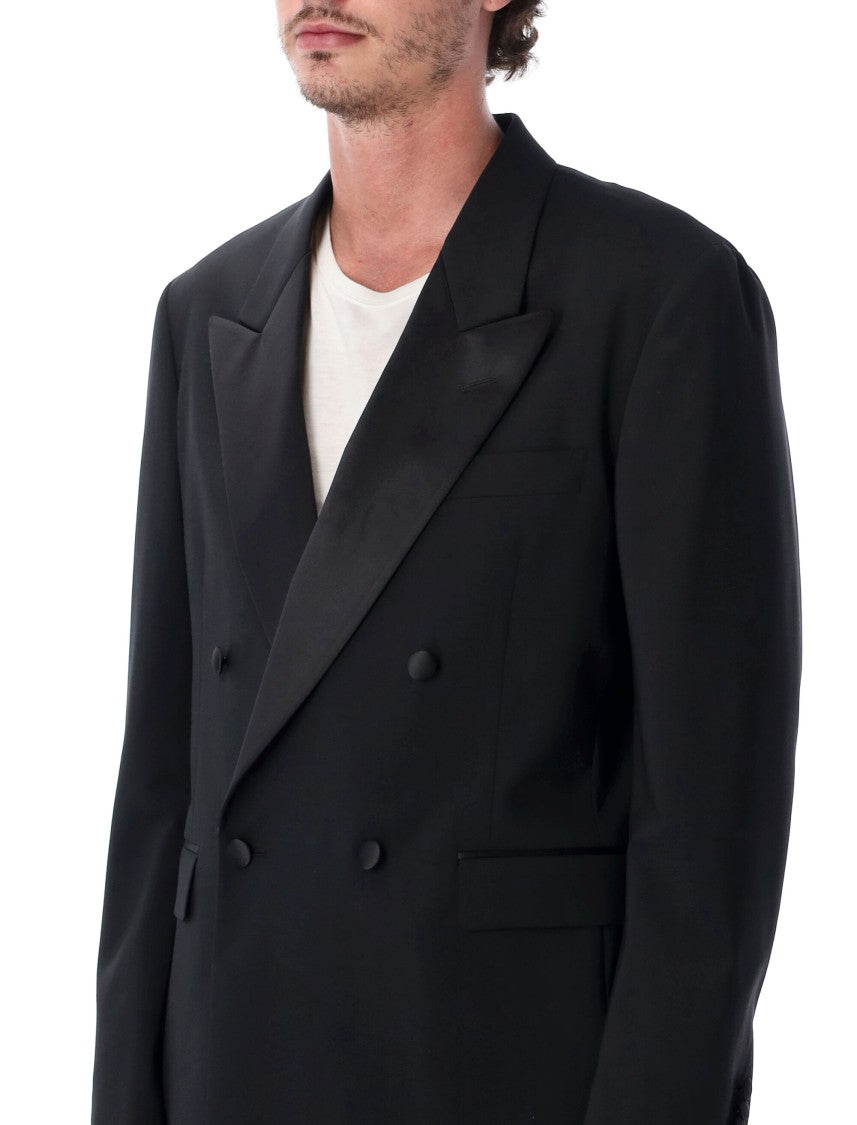 Lardini Black Two-Piece Double-Breasted Wool-Blend Smoking Suit