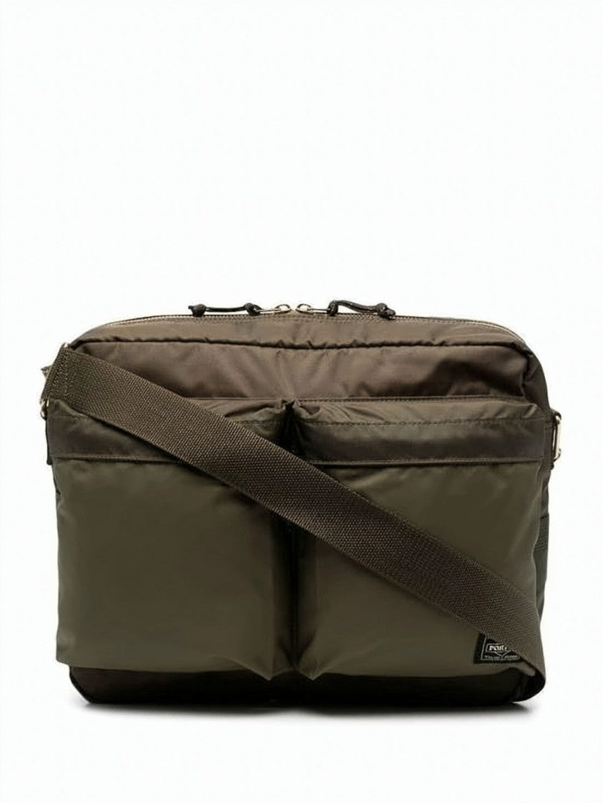 Porter Rectangular Green Shoulder Bag With Padded Exterior