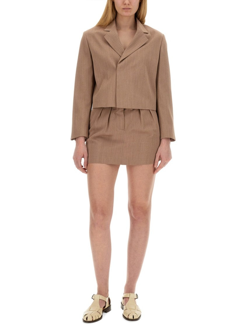 Alysi Classic Check Mini Skirt With Tailored Pleats