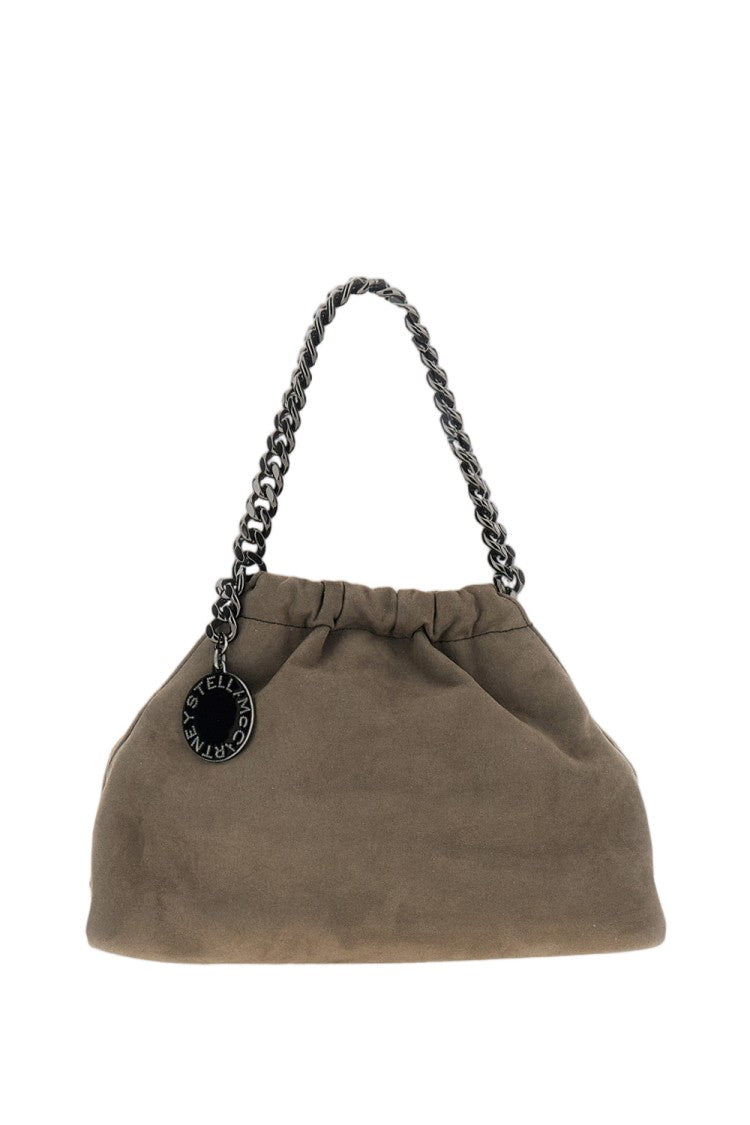 Stella Mccartney Grey Falabella Mini Drawstring Vegan Suede Shoulder Bag