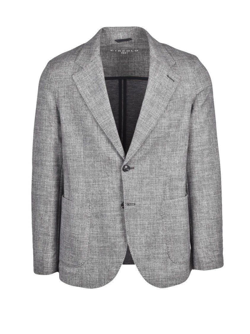 Circolo 1901 Grey Textured Stretch Cotton Jacket
