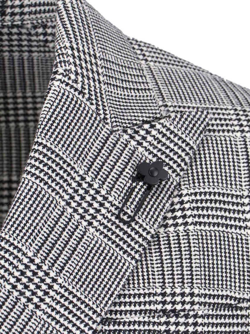 Lardini Double-Breasted Blazer – Grey Check