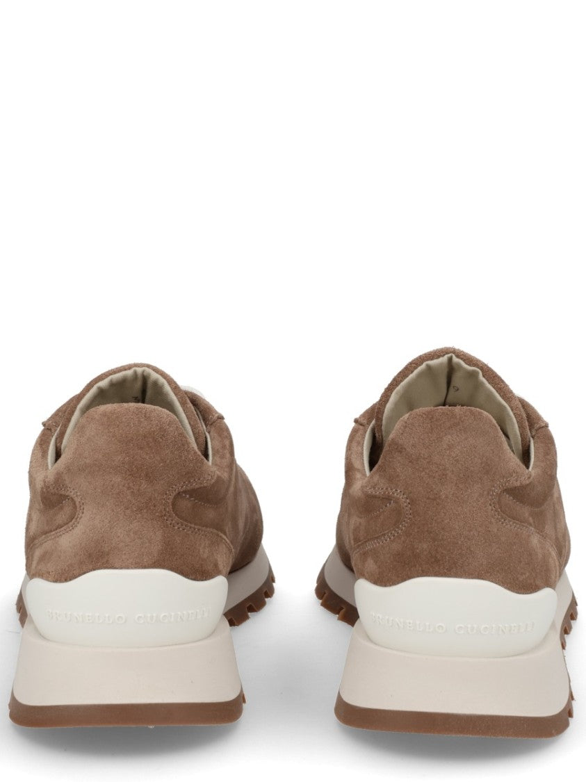 Brunello Cucinelli Low-Profile Leather Suede Sneakers