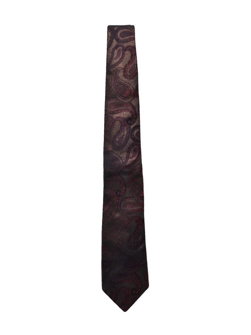 Etro Brown Silk-Blend Paisley Tie