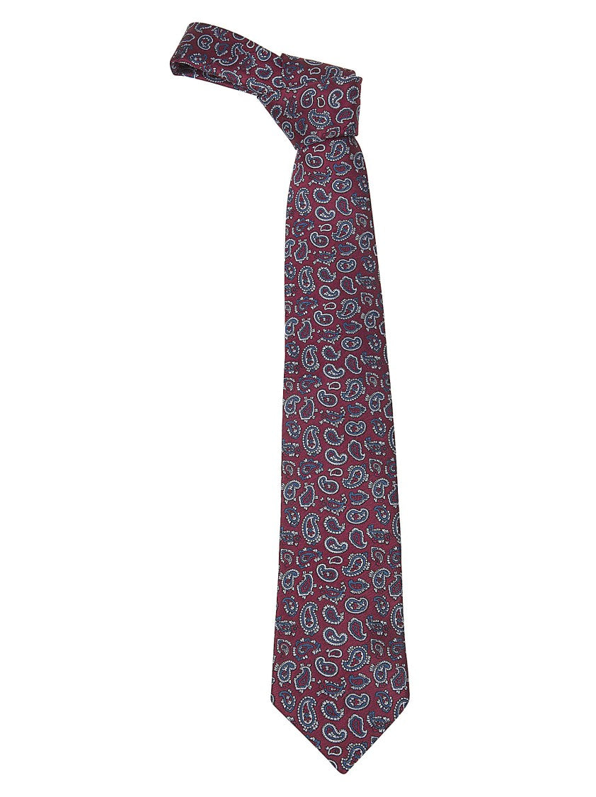 Etro Silk Jacquard Tie With Micro Paisley And Pegasus Motif