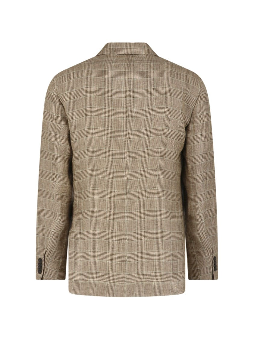 Boglioli Multicolor Prince Of Wales Linen Blazer