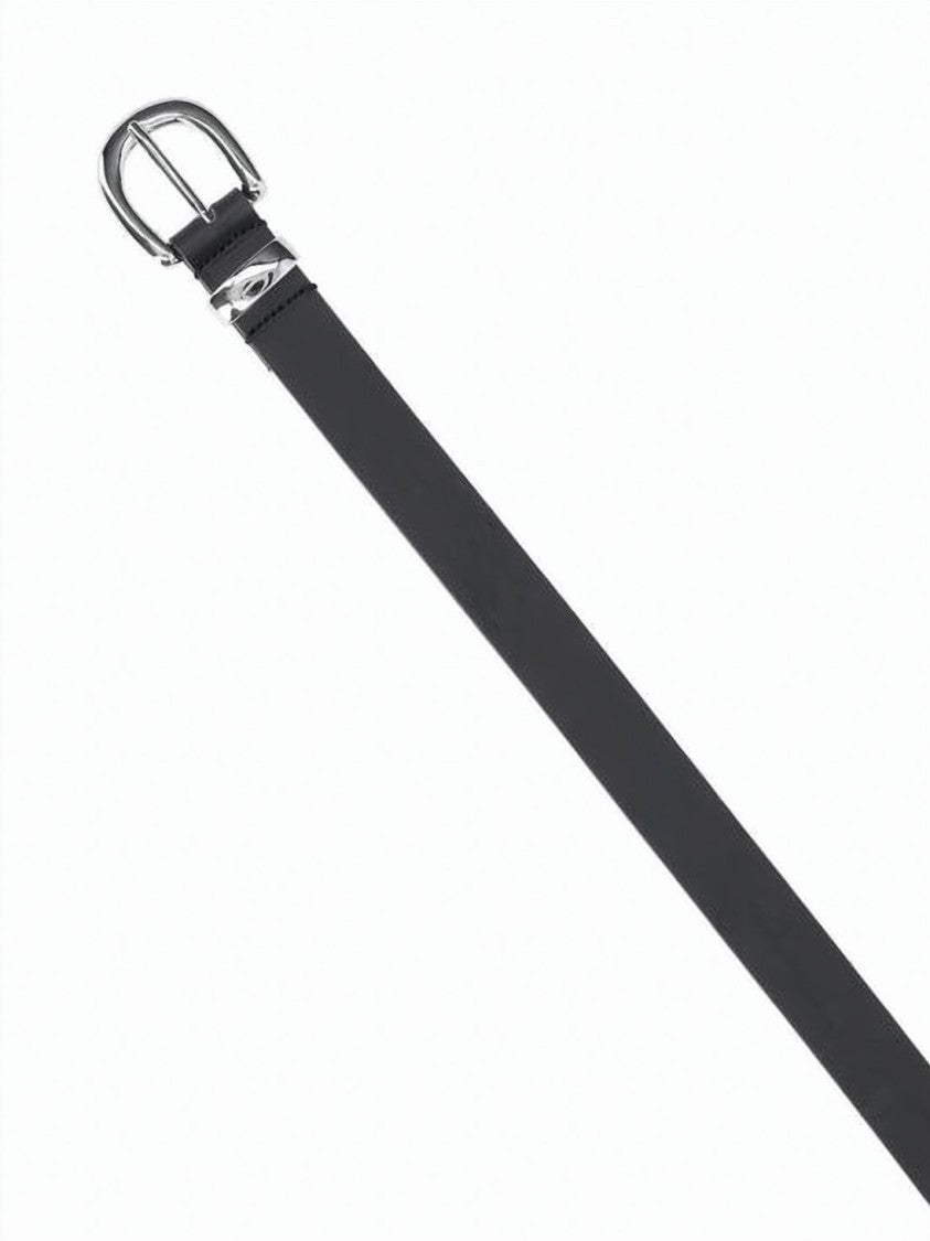Sunflower Smooth Cowhide Leather Belt With Polished Silver-Tone Buckle