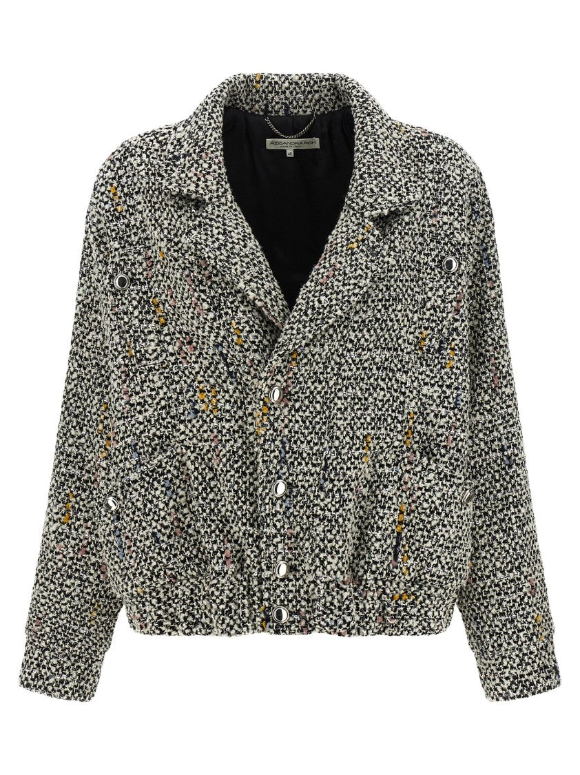 Alessandra Rich Tweed Bomber Jacket