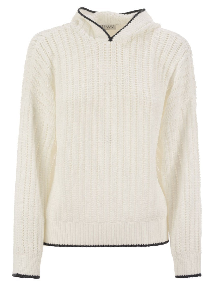 Brunello Cucinelli Perforated Rib Cotton Knit Topwear