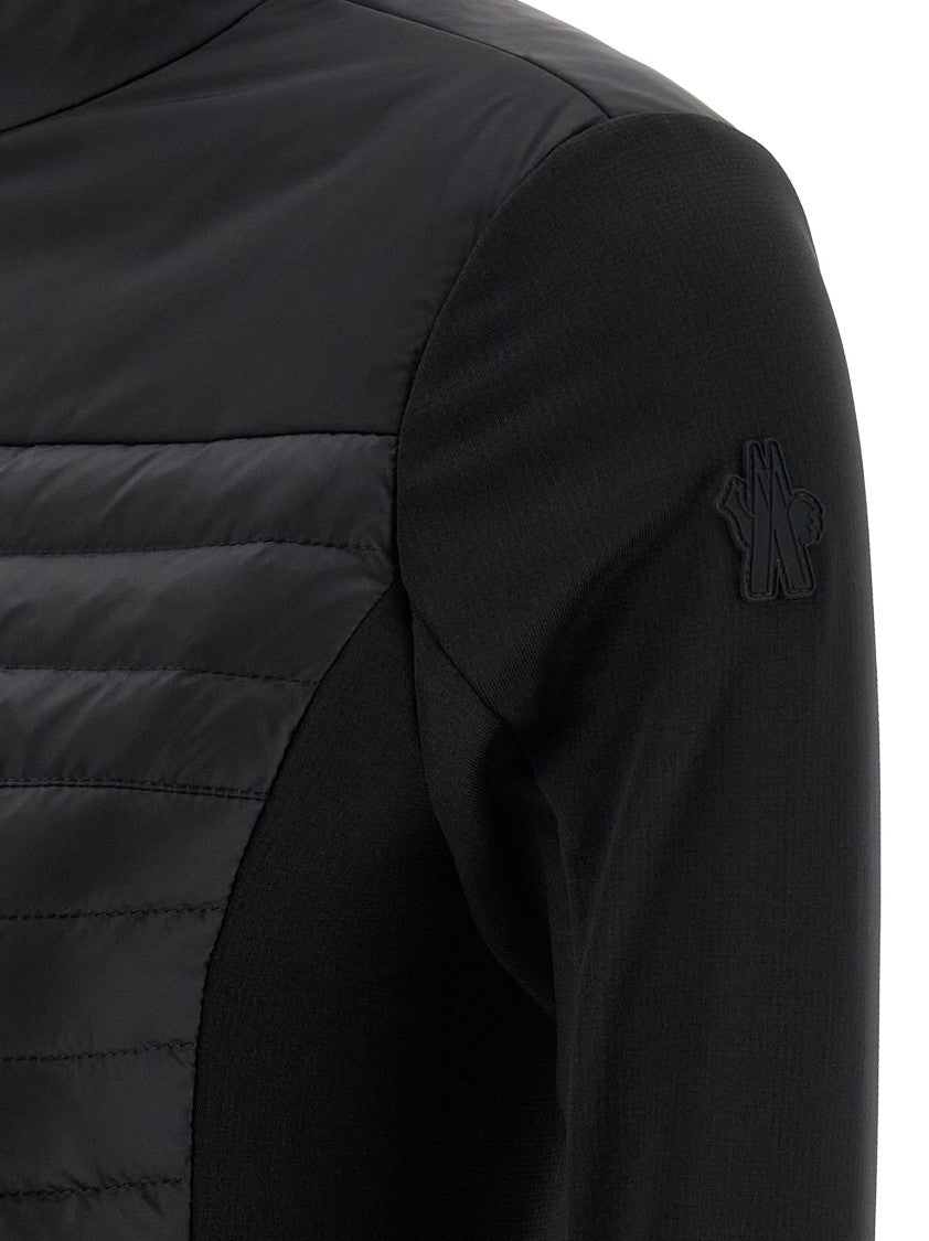 Moncler Grenoble Quilted High Neck Cardigan With Polartec Power Stretch Pro